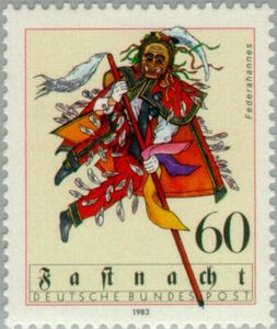 Sello de Alemania de 1983 con el Federahannes de Rottweil