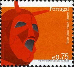 Sello de Portugal de 2006 con los diablos de Vinhais